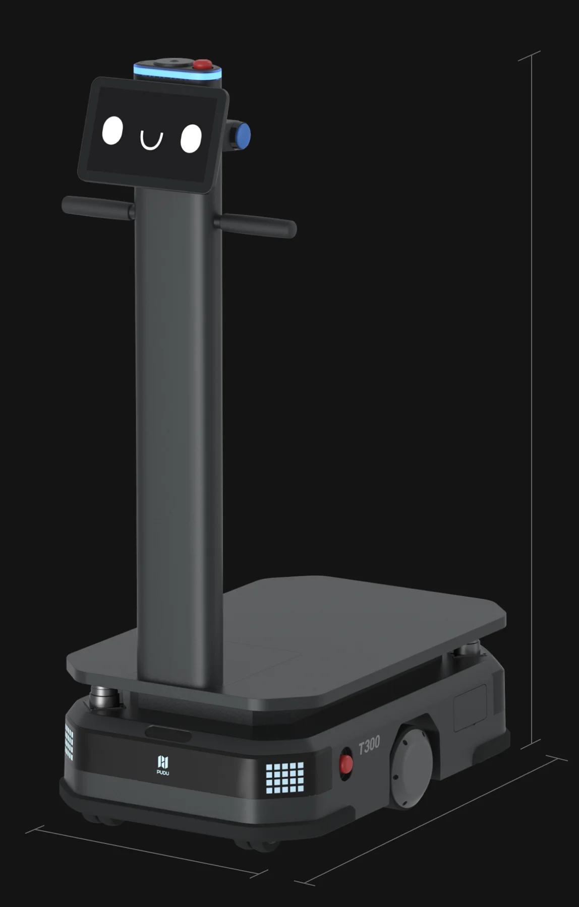 Yük platformlu endüstriyel taşıma robotu