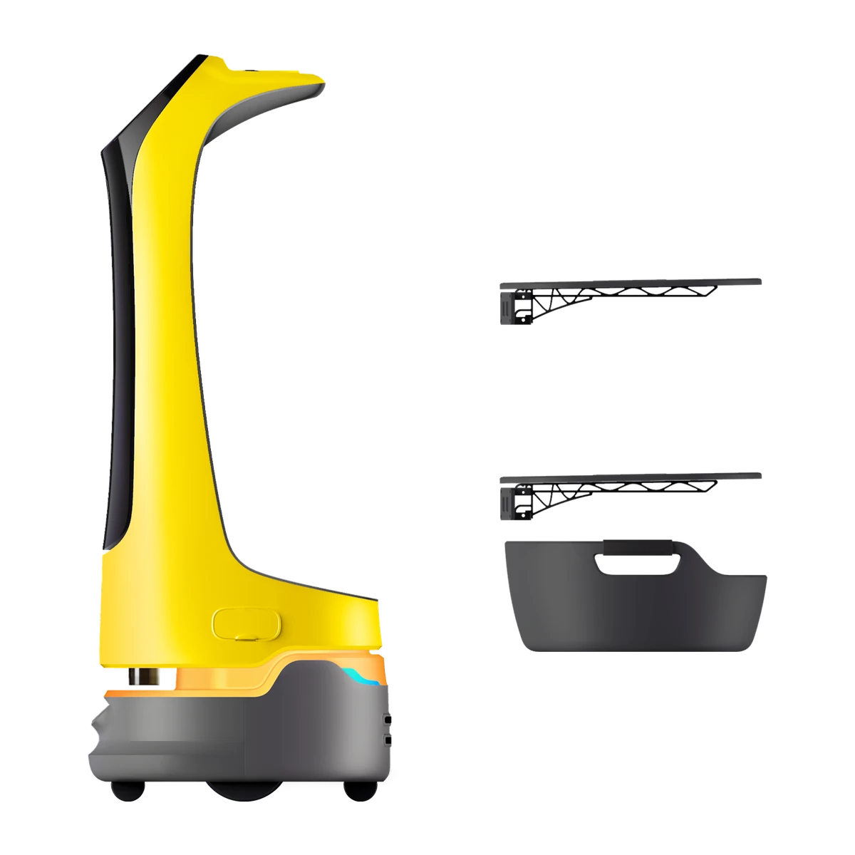 Sarı KettyBot Pro gövdesi ve çıkarılabilir tepsileri