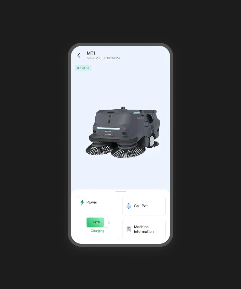 PUDU Link uygulamasında robot ekranı