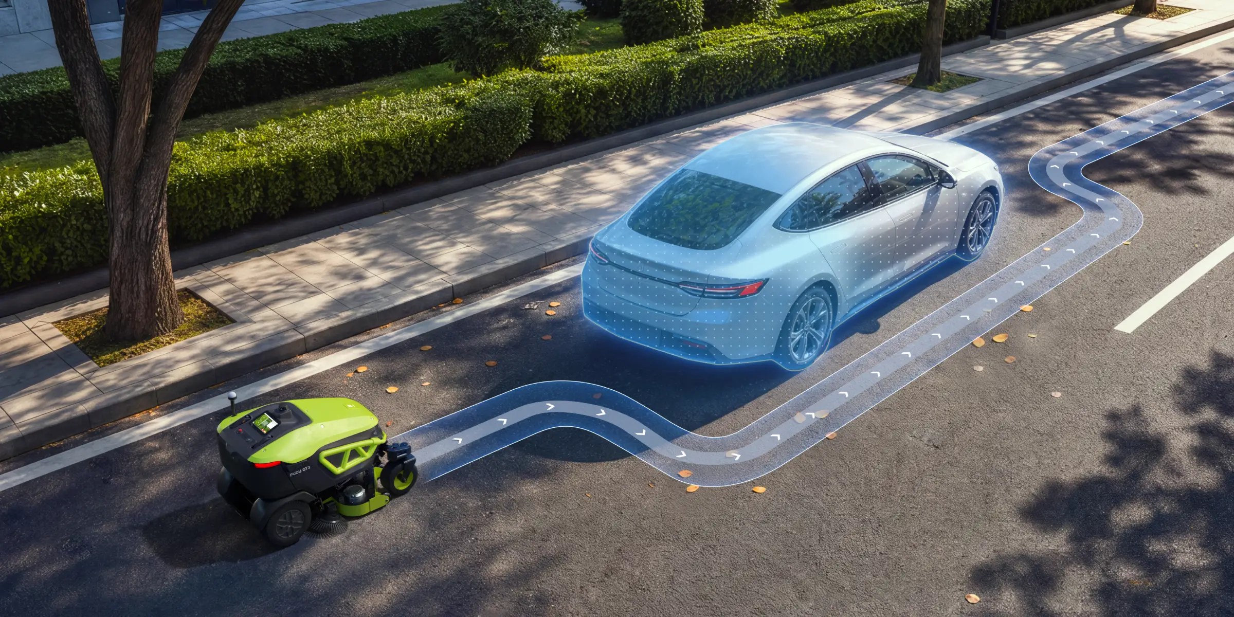 GT3'ün önündeki aracı algılayıp etrafından dolaşması