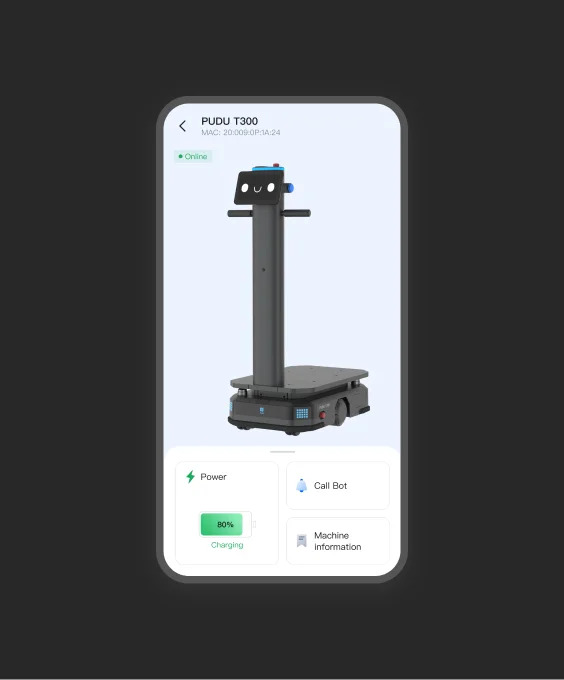 PUDU Link uygulamasında T300 ekranı